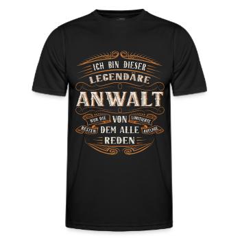 Anwalt Ich bin dieser legendäre Anwalt - Männer Funktions-T-Shirt - Schwarz - Vorne - AI Model Male 178 dark (178cm)