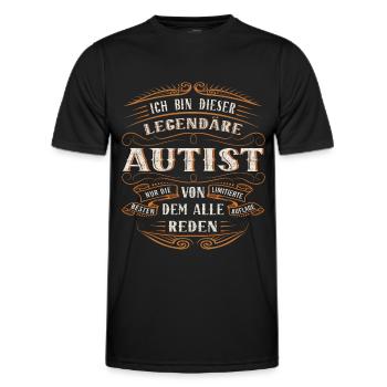 Autist Ich bin dieser legendäre Autist - Männer Funktions-T-Shirt - Schwarz - Vorne - AI Model Male 178 dark (178cm)