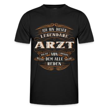 Arzt Ich bin dieser legendäre Arzt - Männer Funktions-T-Shirt - Schwarz - Vorne - AI Model Male 178 dark (178cm)