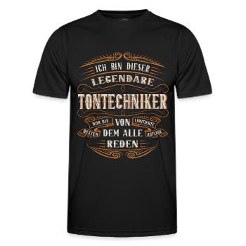 Tontechniker Ich bin dieser legendäre Tontechniker - Männer Funktions-T-Shirt - Schwarz - Vorne - AI Model Male 178 dark (178cm)
