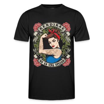 Aufgeben ist keine Option starke Frau Frauenpower - Männer Funktions-T-Shirt - Schwarz - Vorne - AI Model Male 178 dark (178cm)