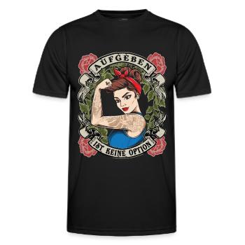 Aufgeben ist keine Option starke Frau Frauenpower - Männer Funktions-T-Shirt - Schwarz - Vorne - AI Model Male 178 dark (178cm)