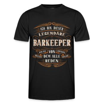 Barkeeper ich bin dieser legendäre Barkeeper - Männer Funktions-T-Shirt - Schwarz - Vorne - AI Model Male 178 dark (178cm)