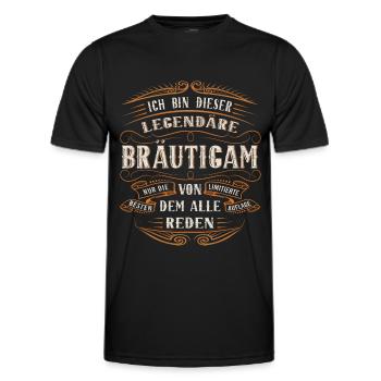 Bräutigam ich bin dieser legendäre Bräutigam - Männer Funktions-T-Shirt - Schwarz - Vorne - AI Model Male 178 dark (178cm)