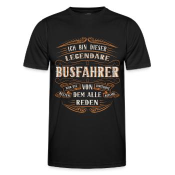 Busfahrer ich bin dieser legendäre Busfahrer - Männer Funktions-T-Shirt - Schwarz - Vorne - AI Model Male 178 dark (178cm)
