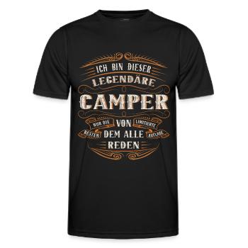Camper ich bin dieser legendäre Camper - Männer Funktions-T-Shirt - Schwarz - Vorne - AI Model Male 178 dark (178cm)