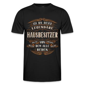 Hausbesitzer Ich bin dieser legendäre Hausbesitzer - Männer Funktions-T-Shirt - Schwarz - Vorne - AI Model Male 178 dark (178cm)