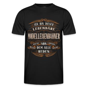 modelleisenbahner Ich bin dieser legendäre - Männer Funktions-T-Shirt - Schwarz - Vorne - AI Model Male 178 dark (178cm)