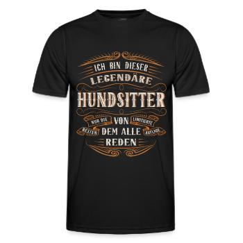 Hundesitter Ich bin dieser legendäre - Männer Funktions-T-Shirt - Schwarz - Vorne - AI Model Male 178 dark (178cm)