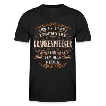 Krankenpfleger ich bin dieser legendäre - Männer Funktions-T-Shirt - Schwarz - Vorne - AI Model Male 178 dark (178cm)