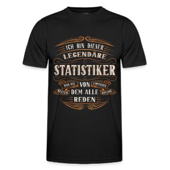Statistiker ich bin dieser legendäre Statistik - Männer Funktions-T-Shirt - Schwarz - Vorne - AI Model Male 178 dark (178cm)