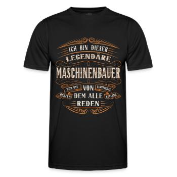 Maschinenbauer ich bin dieser legendäre - Männer Funktions-T-Shirt - Schwarz - Vorne - AI Model Male 178 dark (178cm)