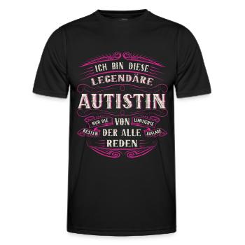 Autistinin Ich bin diese legendäre Autistinin - Männer Funktions-T-Shirt - Schwarz - Vorne - AI Model Male 178 dark (178cm)