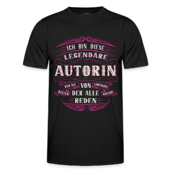 Autorin Ich bin diese legendäre Autorin - Männer Funktions-T-Shirt - Schwarz - Vorne - AI Model Male 178 dark (178cm)