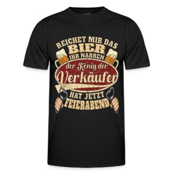 Verkäufer Bier Feierabend - Männer Funktions-T-Shirt - Schwarz - Vorne - AI Model Male 178 dark (178cm)