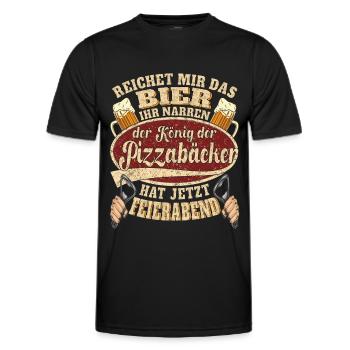 Pizzabäcker Bier Feierabend - Männer Funktions-T-Shirt - Schwarz - Vorne - AI Model Male 178 dark (178cm)