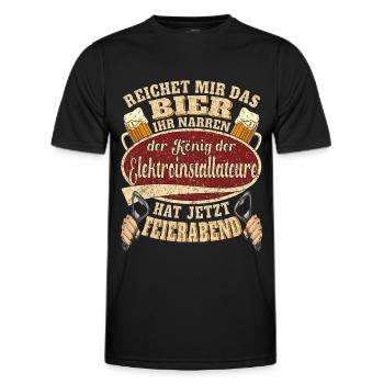 Elektroinstallateur Bier Feierabend - Männer Funktions-T-Shirt - Schwarz - Vorne - AI Model Male 178 dark (178cm)