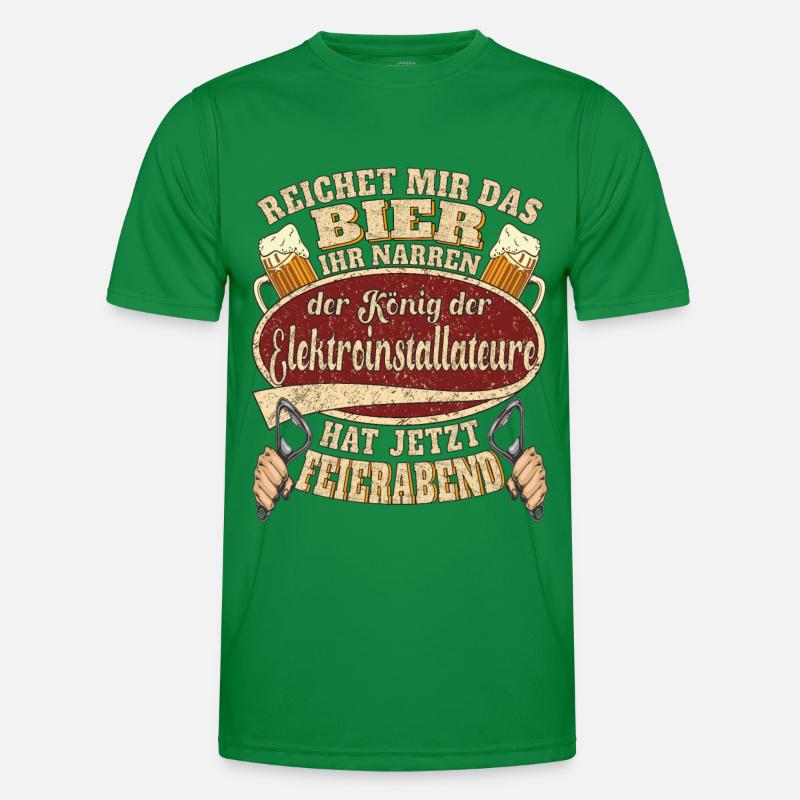 Elektroinstallateur Bier Feierabend Männer Funktions-T-Shirt