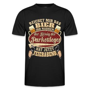 Parkettleger Bier Feierabend - Männer Funktions-T-Shirt - Schwarz - Vorne - AI Model Male 178 dark (178cm)
