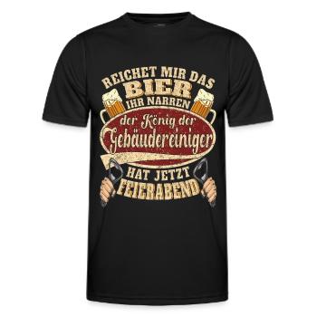 Gebäudereiniger Bier Feierabend - Männer Funktions-T-Shirt - Schwarz - Vorne - AI Model Male 178 dark (178cm)