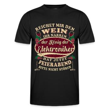 Elektroniker Wein Feierabend - Männer Funktions-T-Shirt - Schwarz - Vorne - AI Model Male 178 dark (178cm)