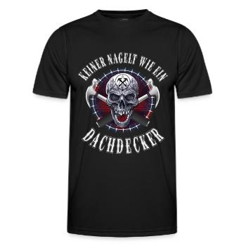 Dachdecker keiner nagelt wie ein Dachdecker - Männer Funktions-T-Shirt - Schwarz - Vorne - AI Model Male 178 dark (178cm)
