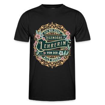 Lehrerin ich bin diese legendäre Lehrerin - Männer Funktions-T-Shirt - Schwarz - Vorne - AI Model Male 178 dark (178cm)