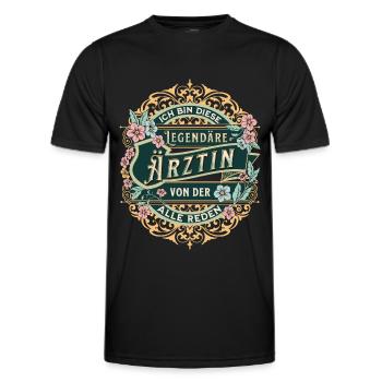 Ärztin Ich bin diese legendäre Ärztin - Männer Funktions-T-Shirt - Schwarz - Vorne - AI Model Male 178 dark (178cm)
