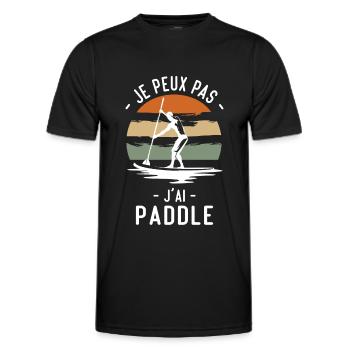 Je peux pas j'ai Paddle humour cadeau - T-shirt sport Homme - noir - Devant - AI Model Male 178 dark (178cm)
