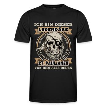 St. Pauli legendär Spruch St. Pauli - Männer Funktions-T-Shirt - Schwarz - Vorne - AI Model Male 178 dark (178cm)