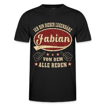 Fabian ich bin dieser legendäre Fabian Retro - Männer Funktions-T-Shirt - Schwarz - Vorne - AI Model Male 178 dark (178cm)