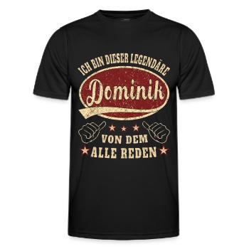 Dominik ich bin dieser legendäre Dominik Retro - Männer Funktions-T-Shirt - Schwarz - Vorne - AI Model Male 178 dark (178cm)