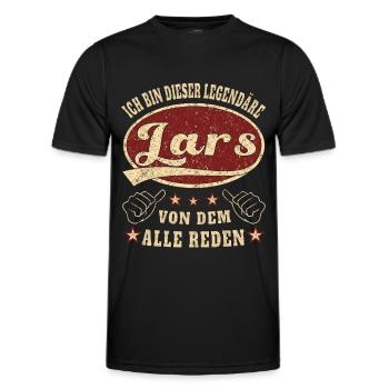 Lars ich bin dieser legendäre Lars Retro - Männer Funktions-T-Shirt - Schwarz - Vorne - AI Model Male 178 dark (178cm)