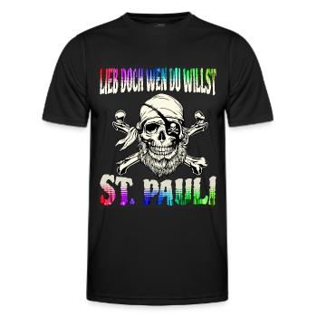 St. Pauli Hambourg Fanartikel St. Pauli - T-shirt sport Homme - noir - Devant - AI Model Male 178 dark (178cm)