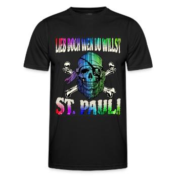 St. Pauli Hambourg Fanartikel St. Pauli - T-shirt sport Homme - noir - Devant - AI Model Male 178 dark (178cm)