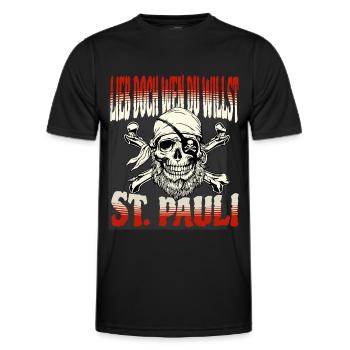 St. Pauli Hambourg Fanartikel St. Pauli - T-shirt sport Homme - noir - Devant - AI Model Male 178 dark (178cm)
