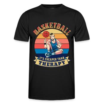 Basketball its cheaper than Therapy Summer Design - Men's Functional T-Shirt - black - Front - AI Model Male 178 dark (178cm)