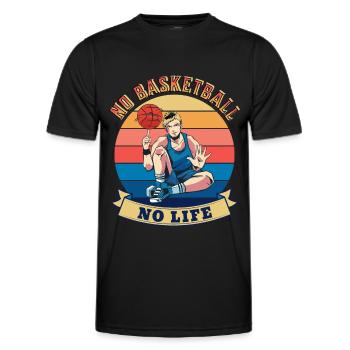 No Basketball No Life Summer Design - Men's Functional T-Shirt - black - Front - AI Model Male 178 dark (178cm)