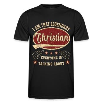 Christian i am that legendary Christian - Männer Funktions-T-Shirt - Schwarz - Vorne - AI Model Male 178 dark (178cm)
