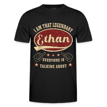 Ethan i am that legendary Ethan - Männer Funktions-T-Shirt - Schwarz - Vorne - AI Model Male 178 dark (178cm)