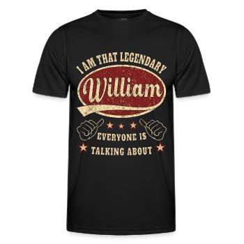 William je suis ce légendaire William - T-shirt sport Homme - noir - Devant - AI Model Male 178 dark (178cm)