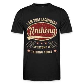 Anthony i am that legendary Anthony - Männer Funktions-T-Shirt - Schwarz - Vorne - AI Model Male 178 dark (178cm)