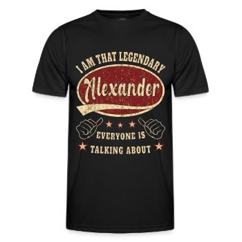 Alexander i am that legendary Alexander - Männer Funktions-T-Shirt - Schwarz - Vorne - AI Model Male 178 dark (178cm)