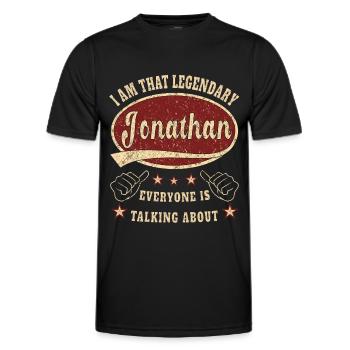 Jonathan i am that legendary Jonathan - Männer Funktions-T-Shirt - Schwarz - Vorne - AI Model Male 178 dark (178cm)