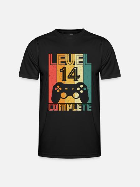 14-års fødselsdag Gamer Niveau 14 Komplet 14 år - Funktionsshirt til herrer - sort