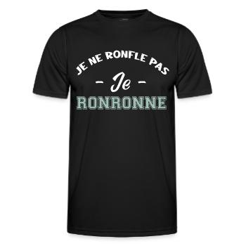 je ne ronfle pas je ronronne - T-shirt sport Homme - noir - Devant - AI Model Male 178 dark (178cm)