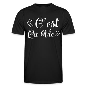 c'est la vie. C'est la vie! cadeau. - T-shirt sport Homme - noir - Devant - AI Model Male 178 dark (178cm)