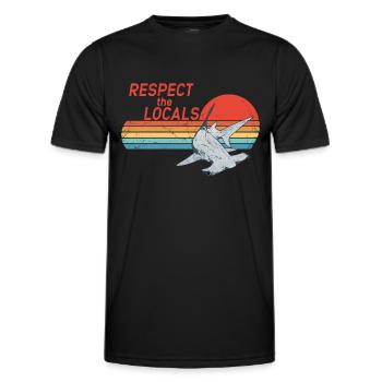 Respect the Locals Hammerhai - T-shirt sport Homme - noir - Devant - AI Model Male 178 dark (178cm)