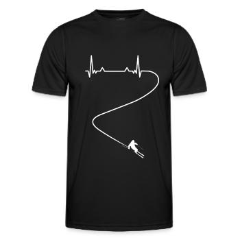 Skieurs Sports Heartbeat - T-shirt sport Homme - noir - Devant - AI Model Male 178 dark (178cm)