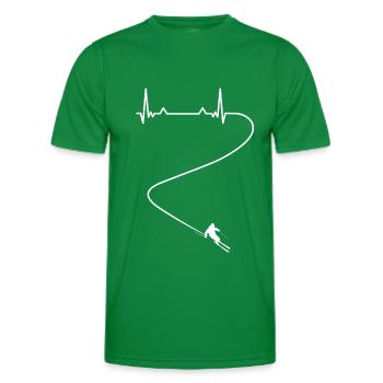 Ski fahren Skifahrer Sport Herzschlag - Männer Funktions-T-Shirt - Kelly Green - Vorne - AI Model Male 178 dark (178cm)